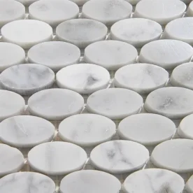 Pastilhas de Pedra Oval (Mármore Carrara) - Outlet Produto Pastilhas de Pedra Oval (Mármore Carrara) - Outlet