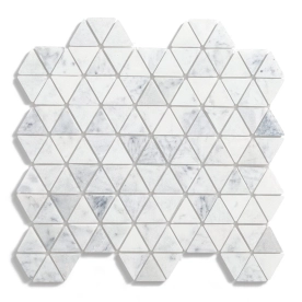 Produto Pastilhas de Pedra Triangular (Mármore Carrara Branco)