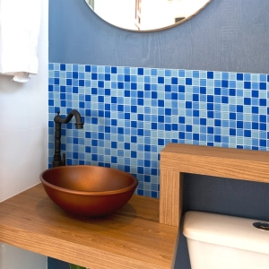 Pastilhas de Vidro Cristal Miscel&acirc;nea (Azul)