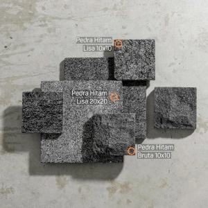 Pedra Hitam Bruta 10x10 cm - m&sup2;