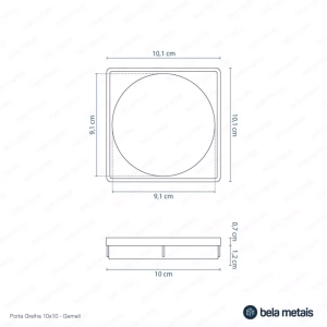 Porta Grelha 10x10 cm (Cinza)