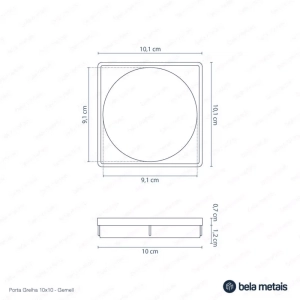 Porta Grelha 10x10 cm (Cromado)