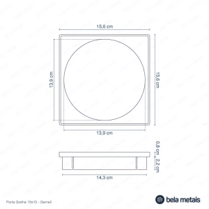 Porta Grelha 15x15 cm (Preto Fosco)