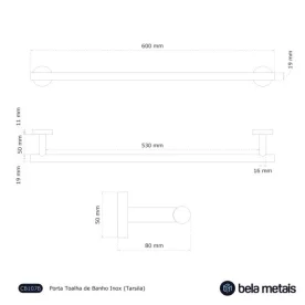 Porta Toalha de Banho Inox (Tarsila Grafite Fosco) - Outlet Produto Porta Toalha de Banho Inox (Tarsila Grafite Fosco) - Outlet