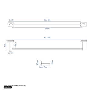 Porta Toalha de Banho (Mondrian Cromado)