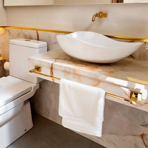 Porta Toalha de Banho (Mondrian Dourado)