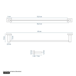Porta Toalha de Banho (Mondrian Dourado)