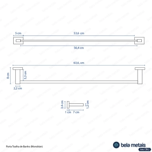Porta Toalha de Banho (Mondrian Ros&eacute; Gold)