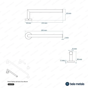 Porta Toalha de Rosto Inox (Monet Dourado)