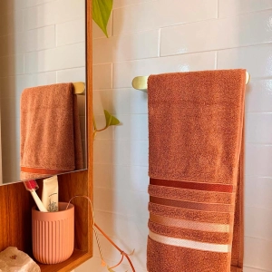 Porta Toalha de Rosto Inox (Picasso Dourado Fosco) - Outlet