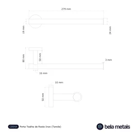 Porta Toalha de Rosto Inox (Tarsila Dourado Fosco) - Outlet Produto Porta Toalha de Rosto Inox (Tarsila Dourado Fosco) - Outlet
