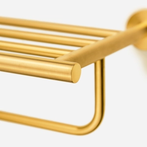 Porta Toalhas de Hotel com Prateleira Inox (Tarsila Dourado Fosco)