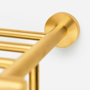 Porta Toalhas de Hotel com Prateleira Inox (Tarsila Dourado Fosco)