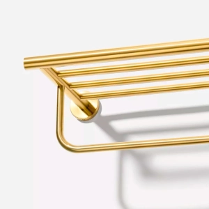 Porta Toalhas de Hotel com Prateleira Inox (Tarsila Dourado Fosco)