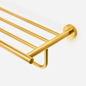 Porta Toalhas de Hotel com Prateleira Inox (Tarsila Dourado Fosco)