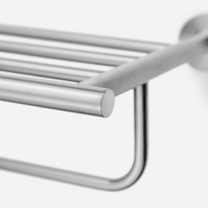 Porta Toalhas de Hotel com Prateleira Inox (Tarsila Escovado)