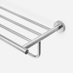 Porta Toalhas de Hotel com Prateleira Inox (Tarsila Escovado)