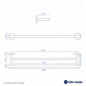 Porta Toalhas Duplo Inox (Tarsila Rosé Gold Fosco)