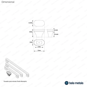 Puxador para Móvel Ponto Zamac (Memphis Dourado) - Outlet
