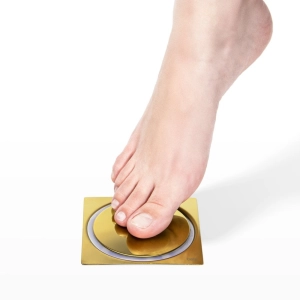 Ralo Click Inteligente de Banheiro 10x10 cm (Inox Dourado)