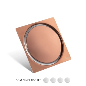 Ralo Click Inteligente de Banheiro 10x10 cm (Inox Ros&eacute; Gold)