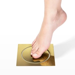 Ralo Click Inteligente de Banheiro 15x15 cm (Inox Dourado)