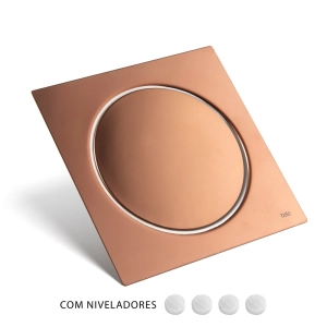 Ralo Click Inteligente de Banheiro 15x15 cm (Inox Ros&eacute; Gold)