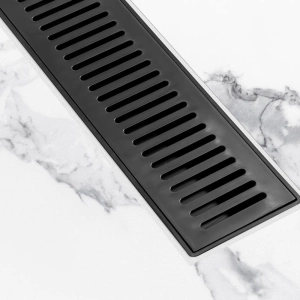 Ralo Linear Sequencial com Grelha 7x52 cm (Preto)