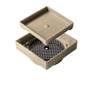 Ralo Oculto Invisível 10x10 cm com Tela (Bege)