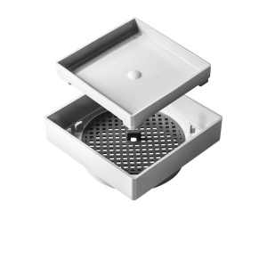 Ralo Oculto Invisível 10x10 cm com Tela (Branco)