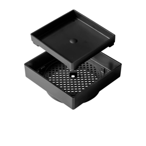 Ralo Oculto Invisível 10x10 cm com Tela (Preto)