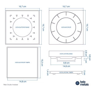 Ralo Oculto Invis&iacute;vel com Encaixe Universal (Branco)