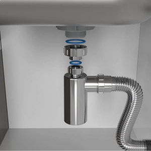 Sif&atilde;o Extens&iacute;vel Universal com Copo (Blukit Cromado)