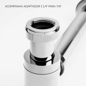 Sif&atilde;o Met&aacute;lico com Copo para Banheiro (Line Cromado)