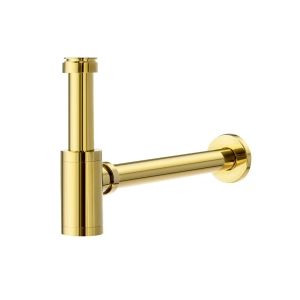 Sif&atilde;o Met&aacute;lico com Copo para Banheiro (Line Dourado)