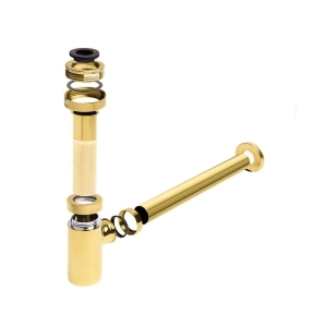 Sif&atilde;o Met&aacute;lico com Copo para Banheiro (Line Dourado)