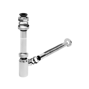 Sif&atilde;o Met&aacute;lico Flex&iacute;vel com Copo para Banheiro (Line Cromado)