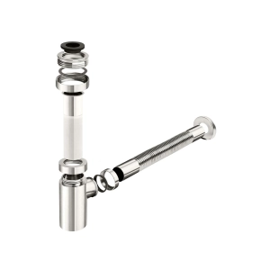 Sif&atilde;o Met&aacute;lico Flex&iacute;vel com Copo para Banheiro (Line Escovado)