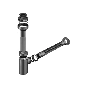 Sif&atilde;o Met&aacute;lico Flex&iacute;vel com Copo para Banheiro (Line Grafite Fosco)