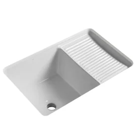 Tanque Louça de Embutir 55 cm com Esfregadeira (Sevilha Branco) Produto Tanque Louça de Embutir 55 cm com Esfregadeira (Sevilha Branco)