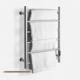 Toalheiro Térmico Inox 6 Barras Redondo (Foster Escovado) Produto Toalheiro Térmico Inox 6 Barras Redondo (Foster Escovado)
