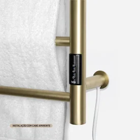 Produto Toalheiro Térmico Inox 6 Barras Redondo (Foster Ouro Fosco)