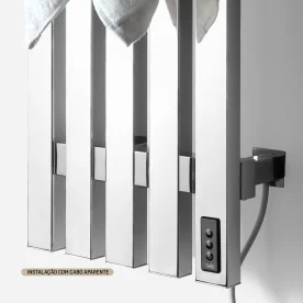 Toalheiro Térmico Inox Vertical Quadrado (Torres Cromado) Produto Toalheiro Térmico Inox Vertical Quadrado (Torres Cromado)