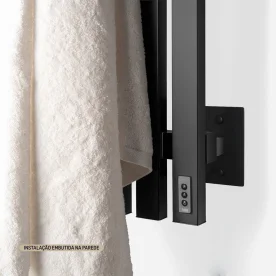 Toalheiro Térmico Inox Vertical Quadrado (Torres Preto Fosco) Produto Toalheiro Térmico Inox Vertical Quadrado (Torres Preto Fosco)