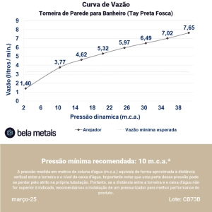 Torneira de Parede para Banheiro (Tay Preta Fosca)
