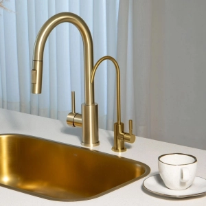 Torneira Giratória de Filtro Água Fria Inox (Simi Dourada Fosca)