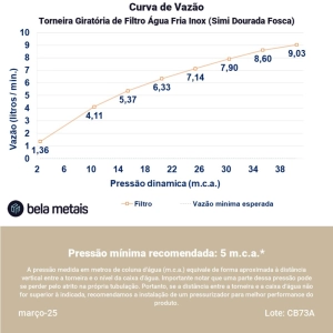 Torneira Giratória de Filtro Água Fria Inox (Simi Dourada Fosca)
