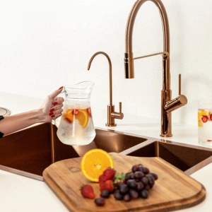 Torneira Girat&oacute;ria de Filtro &Aacute;gua Fria Inox (Simi Ros&eacute; Gold Fosca)