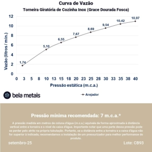 Torneira Girat&oacute;ria de Cozinha Inox (Grace Ouro Fosca)