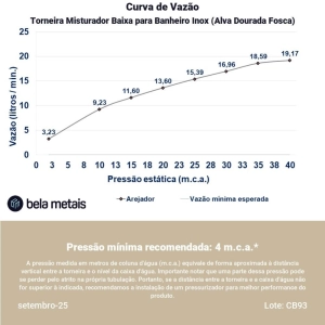 Torneira Misturador Baixa para Banheiro Inox (Alva Ouro Fosca)